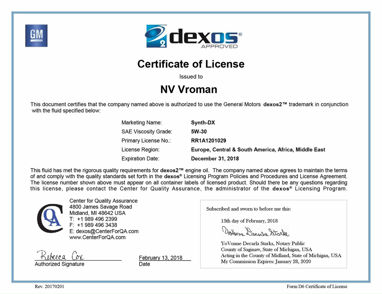 Các chứng chỉ Approval OEM của Ardeca.  